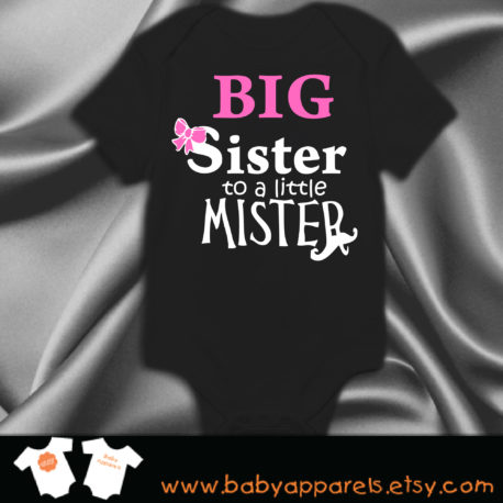 Big Sister to Mister Baby Bodysuit, newborn