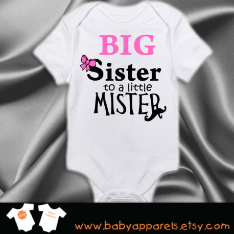 Big Sister to Mister Baby Bodysuit, newborn