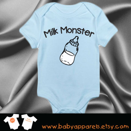 Milk Monster Baby Bodysuit, Funny Baby Clothing