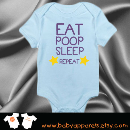 Eat Poop Sleep Baby Bodysuit, Funny Baby Clothing, Baby Gift