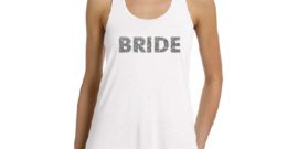 Bride-white-racerback tank tops-silver-giltter