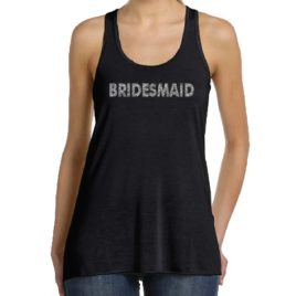 Bridesmaid-black-racerback tank tops-silver-giltter