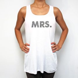 MRS-white-racerback tank tops-silver-glitter