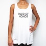 Maid of Honor-White-racerback tank tops-silver-glitter