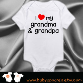 I love my grandma and grandpa Baby Bodysuit, Newborn