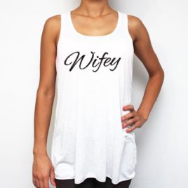 Wifey-white-racerback tank tops-black-glitter