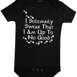 Harry Potter Baby Clothing I solemnly swear that I am up to no good black onesie