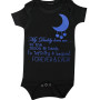 My daddy loves me to the moon and back black baby onesie